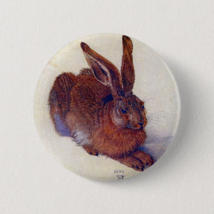 Young Hare by Albrecht Durer, Renaissance Fine Art 6 Cm Round Badge