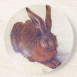 Young Hare by Albrecht Durer, Renaissance Fine Art Coaster<br><div class="desc">Young Hare (1502) by artist Albrecht Dürer (1471-1528) is a vintage Renaissance fine art animal portrait painting. A baby field rabbit in a meadow of white snow during the winter season. A cute forest creature.</div>