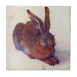 Young Hare by Albrecht Durer, Renaissance Fine Art Tile<br><div class="desc">Young Hare (1502) by artist Albrecht Dürer (1471-1528) is a vintage Renaissance fine art animal portrait painting. A baby field rabbit in a meadow of white snow during the winter season. A cute forest creature.</div>