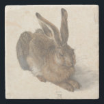 Young Hare by Albrecht Durer Stone Coaster<br><div class="desc">Young Hare by Albrecht Durer, 1502, is a detailed, naturalistic watercolor and gouache drawing of a young rabbit. Among the first artists to paint details of landscape and nature, here Durer’s precise brush captures the hare’s patterns of fur growth and coloration so vividly that the animal appears it could move....</div>