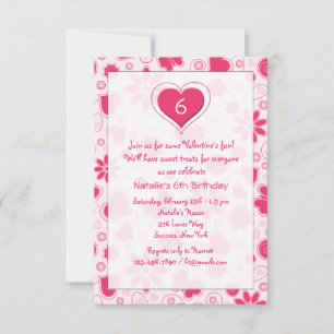 Young Heart Birthday Valentine's Party Invitation