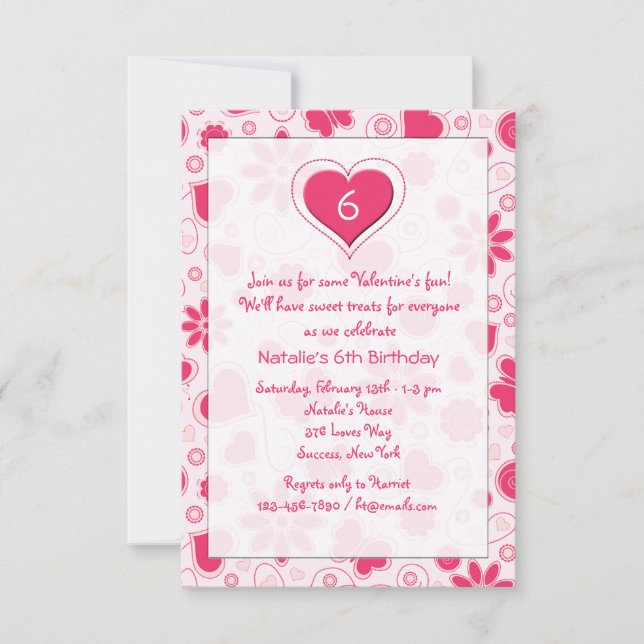 Young Heart Birthday Valentine's Party Invitation (Front)