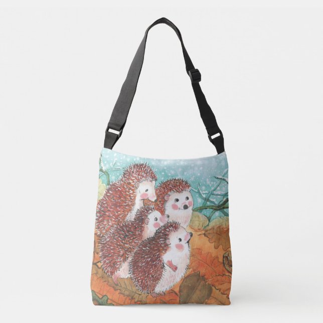 Young Hedgehogs  Crossbody Bag (Front)