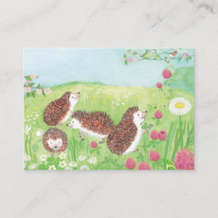 Young Hedgehogs in the Meadow Enclosure Card