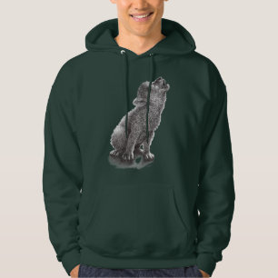 Young Howling Wolf - Drawing Hoodie