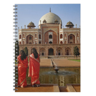 Young Indian ladies and Humayun's Tomb, Delhi, Spiral Notebook