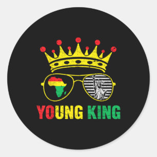 Young Juneteenth 1865 King Freedom African June 19 Classic Round Sticker