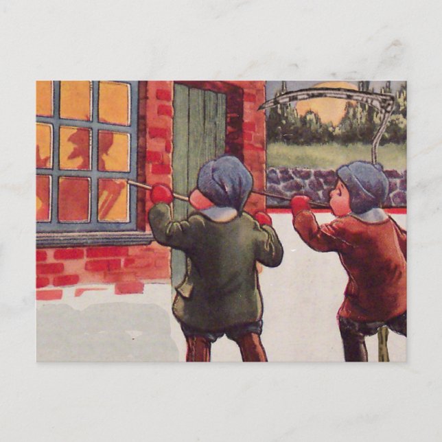 Young Killers  (Vintage Halloween Card) Postcard (Front)