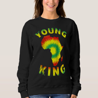 Young King Africa  Map Kente Cloth Men Women Sweatshirt