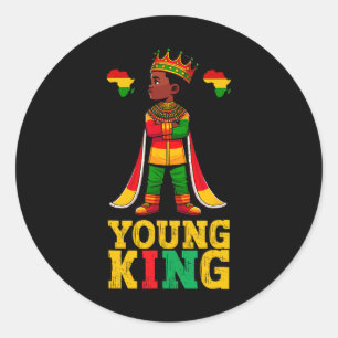 Young King African American 1865 Juneteenth King P Classic Round Sticker