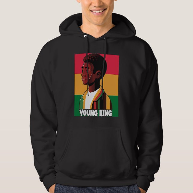 Young King  Black Youth Black Excellence Black Pri Hoodie (Front)