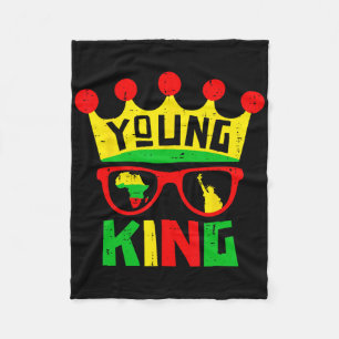 Young King Crown African American Kids Boys 1865 J Fleece Blanket