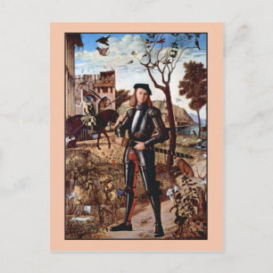 Young Knight in a Landscape by Vittore Carpaccio Postcard