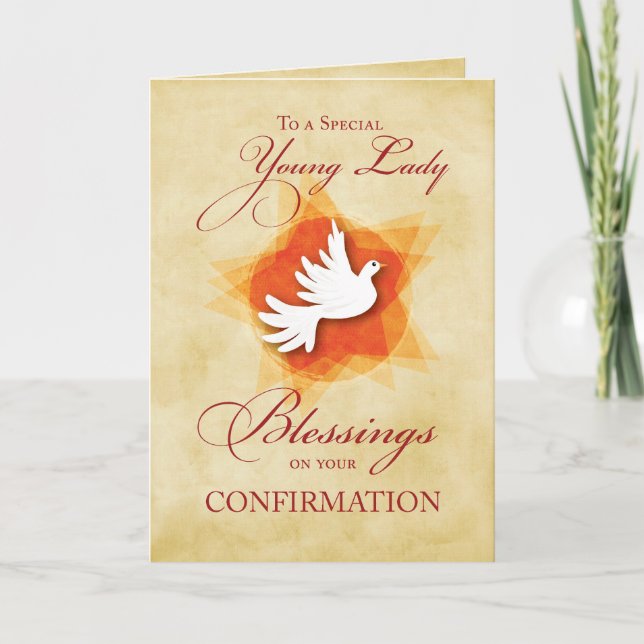 Young Lady, Confirmation Congratulations Blessings Card (Front)