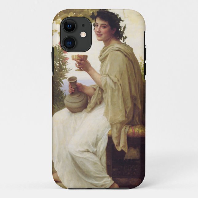 Young lady drinking wine Case-Mate iPhone case (Back)
