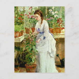 Young Lady in a Conservatory Postcard