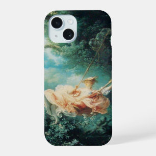 YOUNG LADY ON THE SWING IN NATURE Green Pink iPhone 15 Case