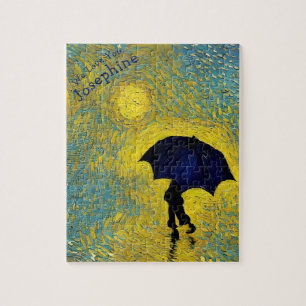 Young lady shading herself with umbrella under sun jigsaw puzzle