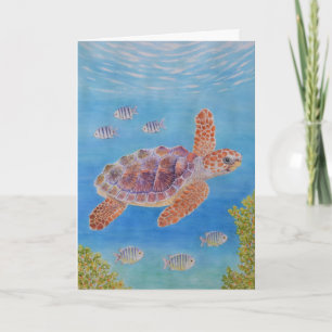 Young Loggerhead Sea Turtle Card
