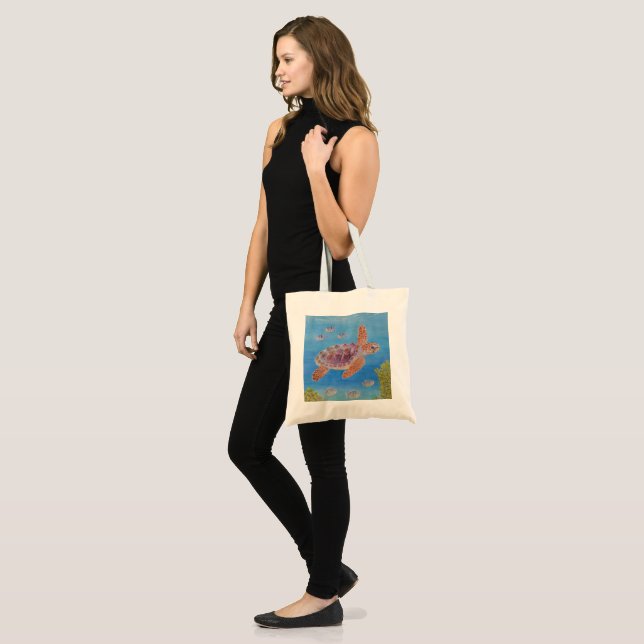 Young Loggerhead Sea Turtle Tote Bag (Front (Model))