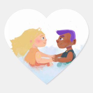 Young love heart sticker