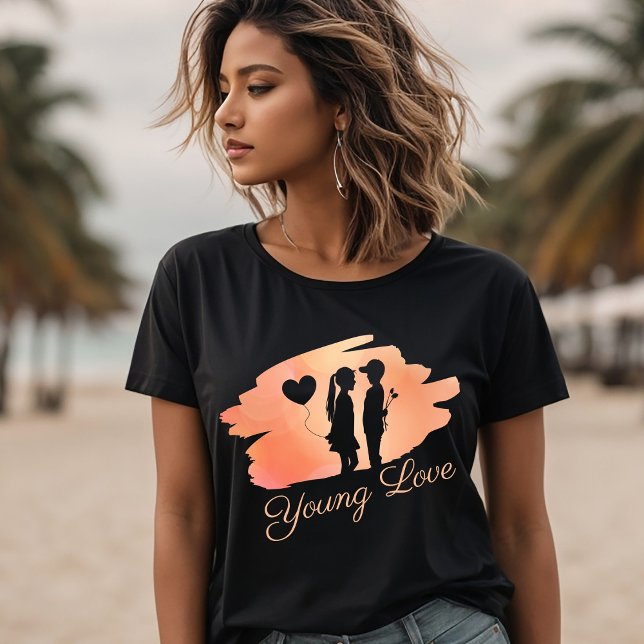 Young Love Valentine's Couple Silhouette T-Shirt (Creator Uploaded)