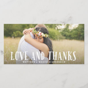 Young Love Wedding Thank You Photo Card