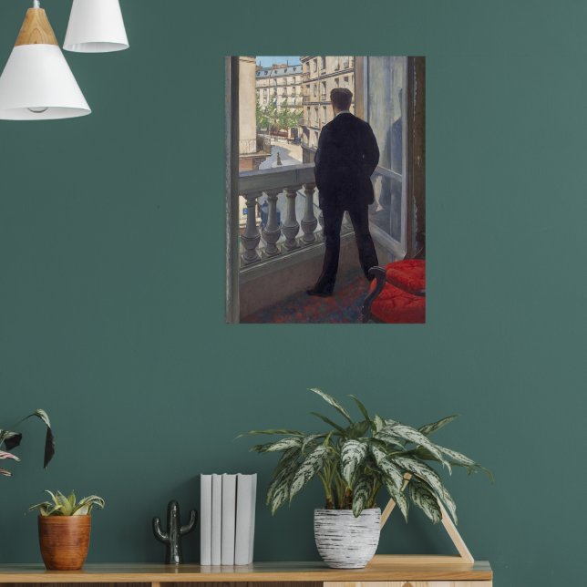 Young Man at His Window by Gustave Caillebotte Poster (Living Room 1)