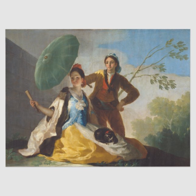 Young Man Holding a Parasol for a Spanish Lady Tissue Paper (Front)