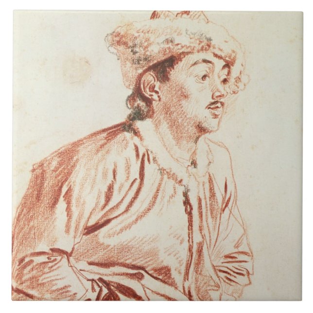 Young Man in Oriental Costume (drawing) Tile (Front)