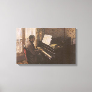 Young Man Playing the Piano by Gustave Caillebotte Canvas Print