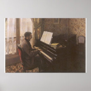 Young Man Playing the Piano by Gustave Caillebotte Poster