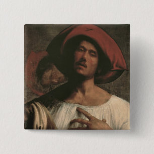 Young Man Singing 15 Cm Square Badge