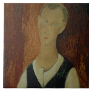 Young Man with a Black Waistcoat, 1912 (oil on can Tile
