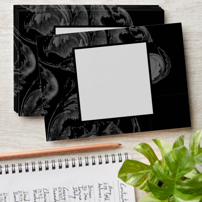 Young Marie Antoinette, french scroll Black Envelope (Stacked)