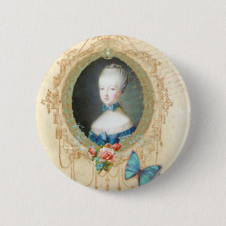 Young Marie Antoinette Ornate Button Pin
