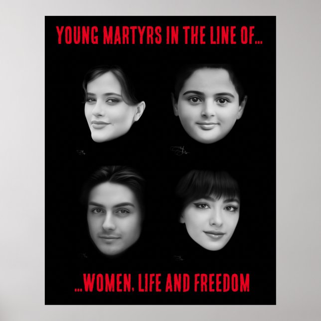Young martyrs in the line of Woman, Life, Freedom Poster (Front)