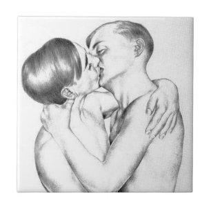 Young Men in Love (Vintage Gay Art) Tile