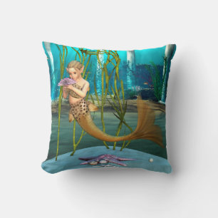 Young Mermaid Underwater Fantasy for Kids Cushion