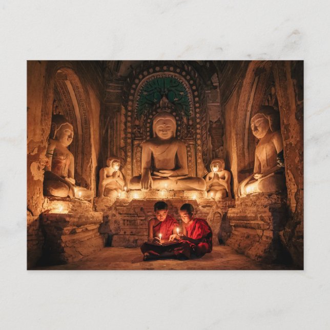 Young monk in the temples of Bagan postcard (Front)