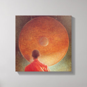 Young Monk with Gong Canvas Print
