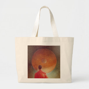 Young Monk with Gong Large Tote Bag