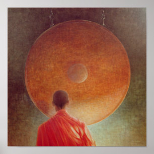 Young Monk with Gong Poster