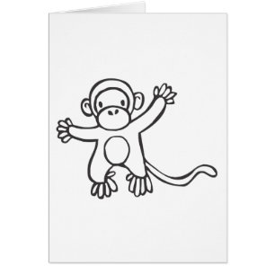 Young Monkey in Black and White Sketch