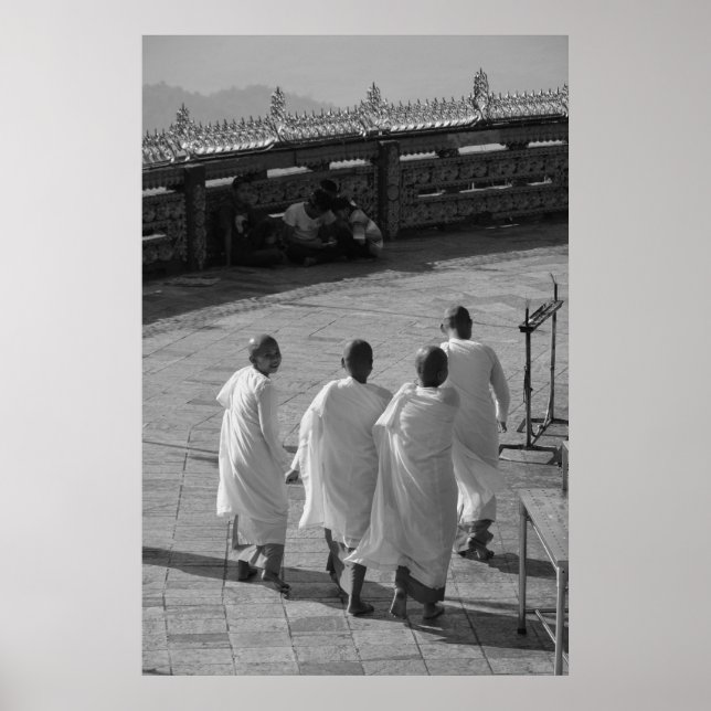 Young Monks, Golden Rock Temple, Myanmar Poster (Front)