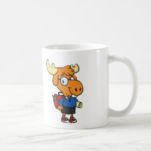 Young Moose with a backpack   choose back colour Coffee Mug