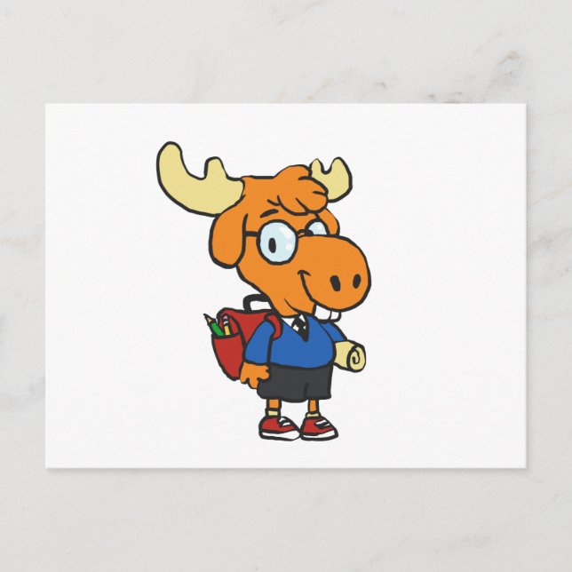 Young Moose with a backpack | choose back colour Postcard (Front)