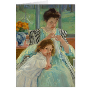 Young Mother Sewing