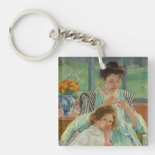 Young Mother Sewing Key Ring