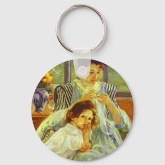 Young Mother Sewing Key Ring
